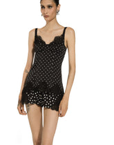 Top lingerie in silk with polka dot print and lace - | Dolce & Gabbana
