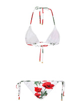 Poppy-print triangle bikini - | Dolce & Gabbana