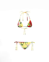 Triangle bikini with floral bouquet print - | Dolce & Gabbana