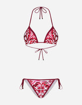 Majolica-print triangle bikini - | Dolce & Gabbana
