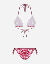 Majolica-print triangle bikini - | Dolce & Gabbana