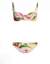 Bandeau bikini with floral bouquet print - | Dolce & Gabbana