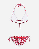 Majolica-print padded triangle bikini - | Dolce & Gabbana