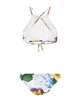 Hydrangea-print bikini with halterneck bikini top - | Dolce & Gabbana