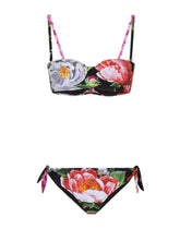 Balconette bikini with pictorial floral print - | Dolce & Gabbana