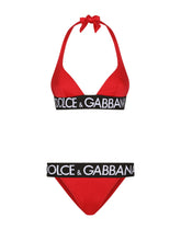 Triangle bikini with branded elastic - | Dolce & Gabbana
