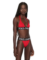 Triangle bikini with branded elastic - | Dolce & Gabbana