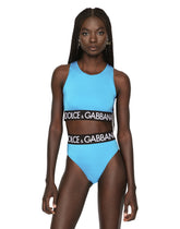Halterneck bikini with branded elastic - | Dolce & Gabbana