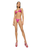 Laminated triangle bikini top with DG logo - | Dolce & Gabbana