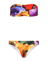 Bandeau bikini with abstract flower print - | Dolce & Gabbana