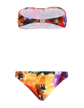 Bandeau bikini with abstract flower print - | Dolce & Gabbana