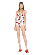 Poppy-print balconette one-piece swimsuit - | Dolce & Gabbana
