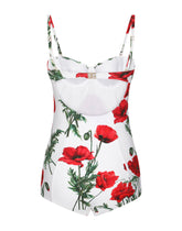 Poppy-print balconette one-piece swimsuit - | Dolce & Gabbana