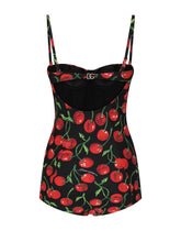 Cherry-print balconette one-piece swimsuit - | Dolce & Gabbana
