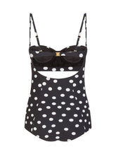 One-piece balconette swimsuit with polka dot print - | Dolce & Gabbana
