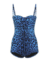 Neon leopard-print one-piece balconette swimsuit - | Dolce & Gabbana