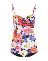 Garden-print one-piece balconette swimsuit - | Dolce & Gabbana