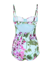 Bluebell-print one-piece balconette swimsuit - | Dolce & Gabbana