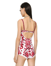Majolica-print one-piece swimsuit - | Dolce & Gabbana