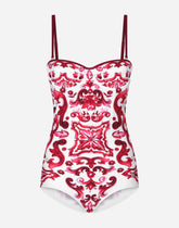 Majolica-print one-piece swimsuit - | Dolce & Gabbana