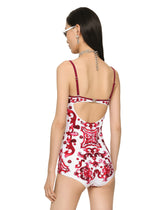 Majolica-print one-piece swimsuit - | Dolce & Gabbana