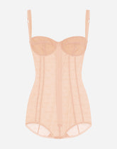Jacquard tulle balconette-bra bodysuit - | Dolce & Gabbana
