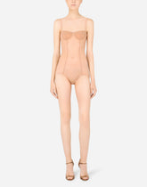 Jacquard tulle balconette-bra bodysuit - | Dolce & Gabbana