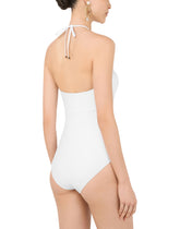 One-piece swimsuit with laces - | Dolce & Gabbana