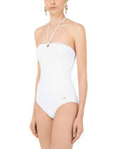 One-piece swimsuit with laces - | Dolce & Gabbana
