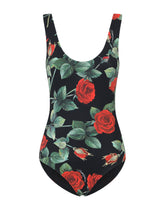 Rose-print one-piece swimsuit - | Dolce & Gabbana