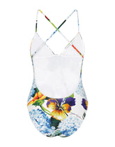 Hydrangea-print one-piece swimsuit - | Dolce & Gabbana