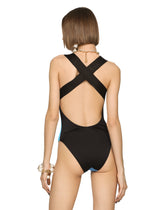 Racer-style one-piece swimsuit - | Dolce & Gabbana