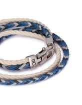 Multi-colored woven cotton and leather bracelet - | Dolce & Gabbana