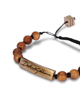 Cord bracelet with wooden spheres - | Dolce & Gabbana