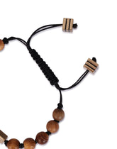 Cord bracelet with wooden spheres - | Dolce & Gabbana