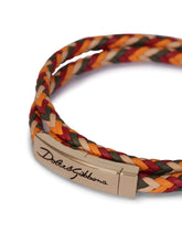 Woven leather bracelet with Dolce&Gabbana logo - | Dolce & Gabbana