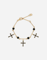Cross bracelet with “DNA” rhinestones - | Dolce & Gabbana
