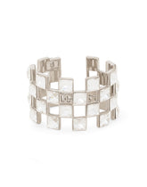 Rigid bracelet with DG logo and rhinestones - | Dolce & Gabbana