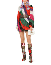 Drop earrings with rhinestone and fabric flowers - | Dolce & Gabbana