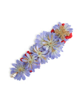 Drop earrings with rhinestone and fabric flowers - | Dolce & Gabbana