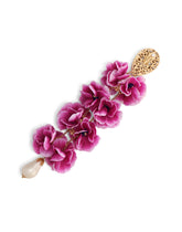 Drop earrings with rhinestone and fabric flowers - | Dolce & Gabbana