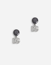 Clip-on earrings with DG logo pendants - | Dolce & Gabbana