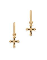 Earrings with cross and crystals - | Dolce & Gabbana