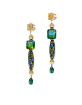 Drop earrings with murrine and DG logo - | Dolce & Gabbana