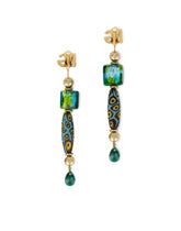 Drop earrings with murrine and DG logo - | Dolce & Gabbana