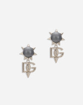 Clip-on earring with DG logo and stud embellishment - | Dolce & Gabbana