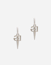 Hoop earring with DG logo and stud embellishment - | Dolce & Gabbana