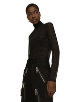 Hoop earrings with DG logo and rhinestones - | Dolce & Gabbana