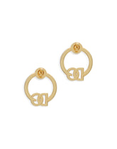 Hoop earrings with DG logo and rhinestones - | Dolce & Gabbana