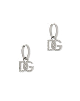 Hoop earrings with DG logo pendants - | Dolce & Gabbana